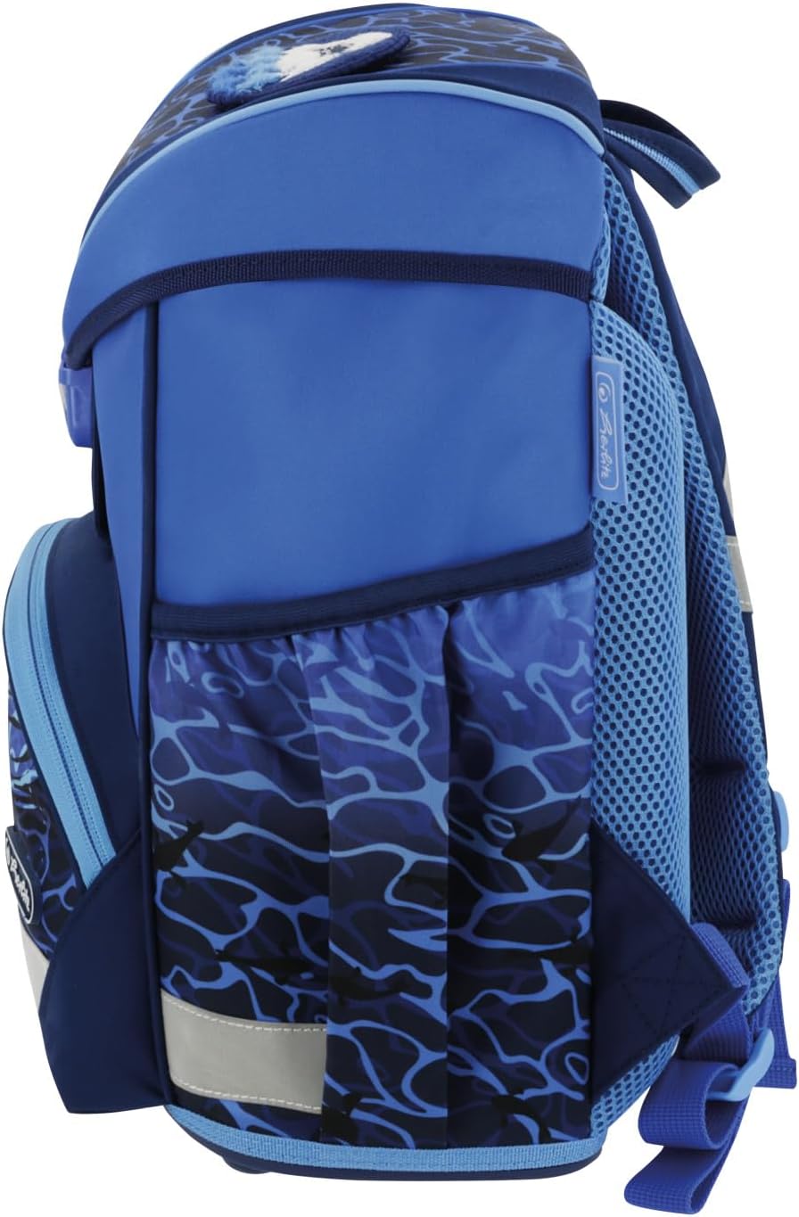 Herlitz Blue Shark School Bag Set of 6 Ergonomic Ultralight School Bag 1st Class Boys Girls Children 16 L – Bild 3