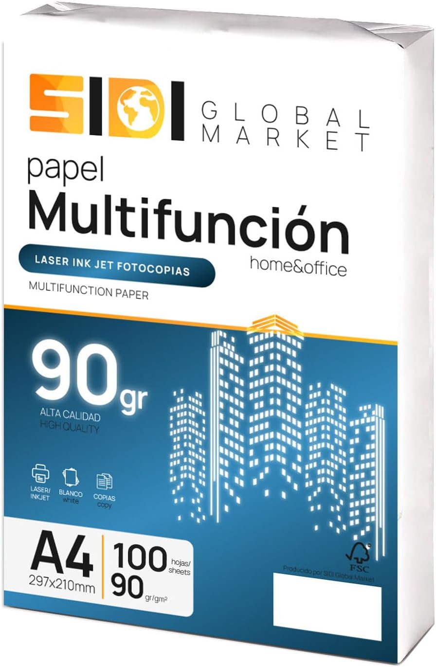 SIDI A4 Paper 90g Extra White - 100h Pack for School, Work or Home Use