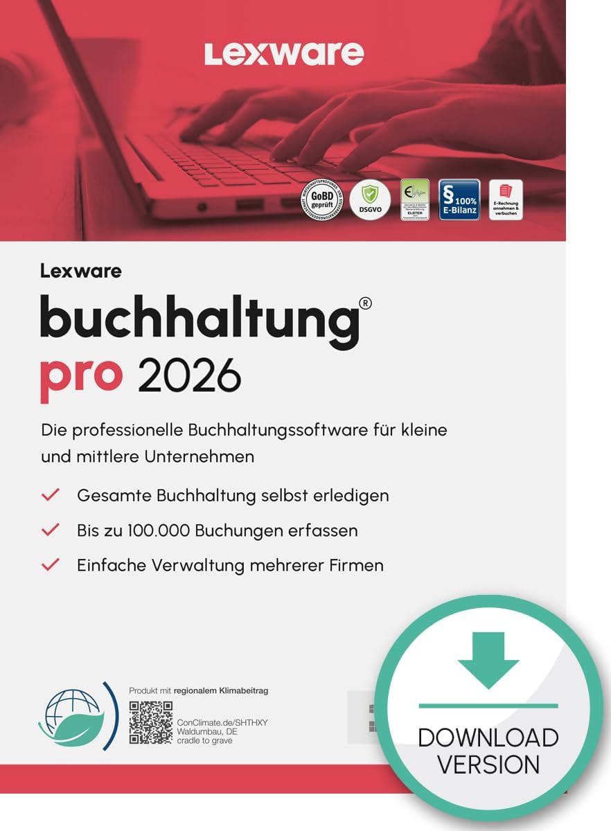 Lexware buchhaltung Pro 2026 (365 Tage)l Buchhaltungs-Software vom Marktführer | PC Aktivierungscode per Email