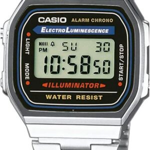 Casio Unisex Digital Watch with Stainless Steel Strap – A168WA