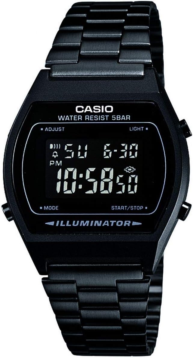 Casio Retro Unisex Digital Watch B640WB with Stainless Steel Strap