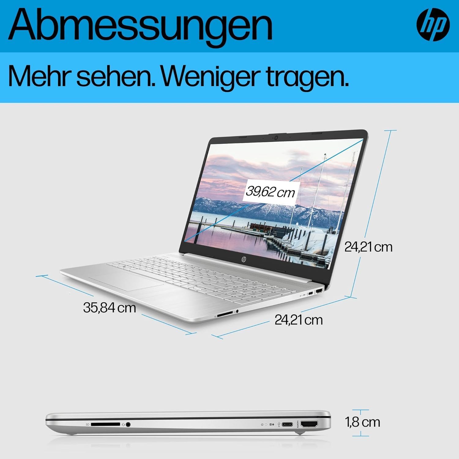 HP 1 15s-fq3215ng 15.6 Inch 1920 x 1080 Pixels, Intel Celeron N4500, 4GB, 128GB SSD, Windows 11 Home in S Mode – Bild 8