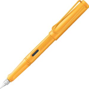 Lamy Safari Mango Fountain Pen with Ergonomic Handle and Polished Steel Nib in Width EF – Robust ASA Plastic – Includes T 10 Blue Ink Cartridge, Right-Handed