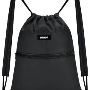 WANDF Drawstring Backpack with Shoulder Pads, Gym Bag, Sports Bag, Adjustable Drawstring Gym Bag for Women, Men, Children with Inner Pocket, 11 Litres, for Sports and Travel