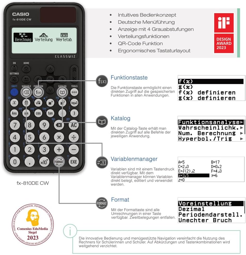 Casio FX-810DE CW ClassWiz Technical and Scientific Calculator – Bild 4