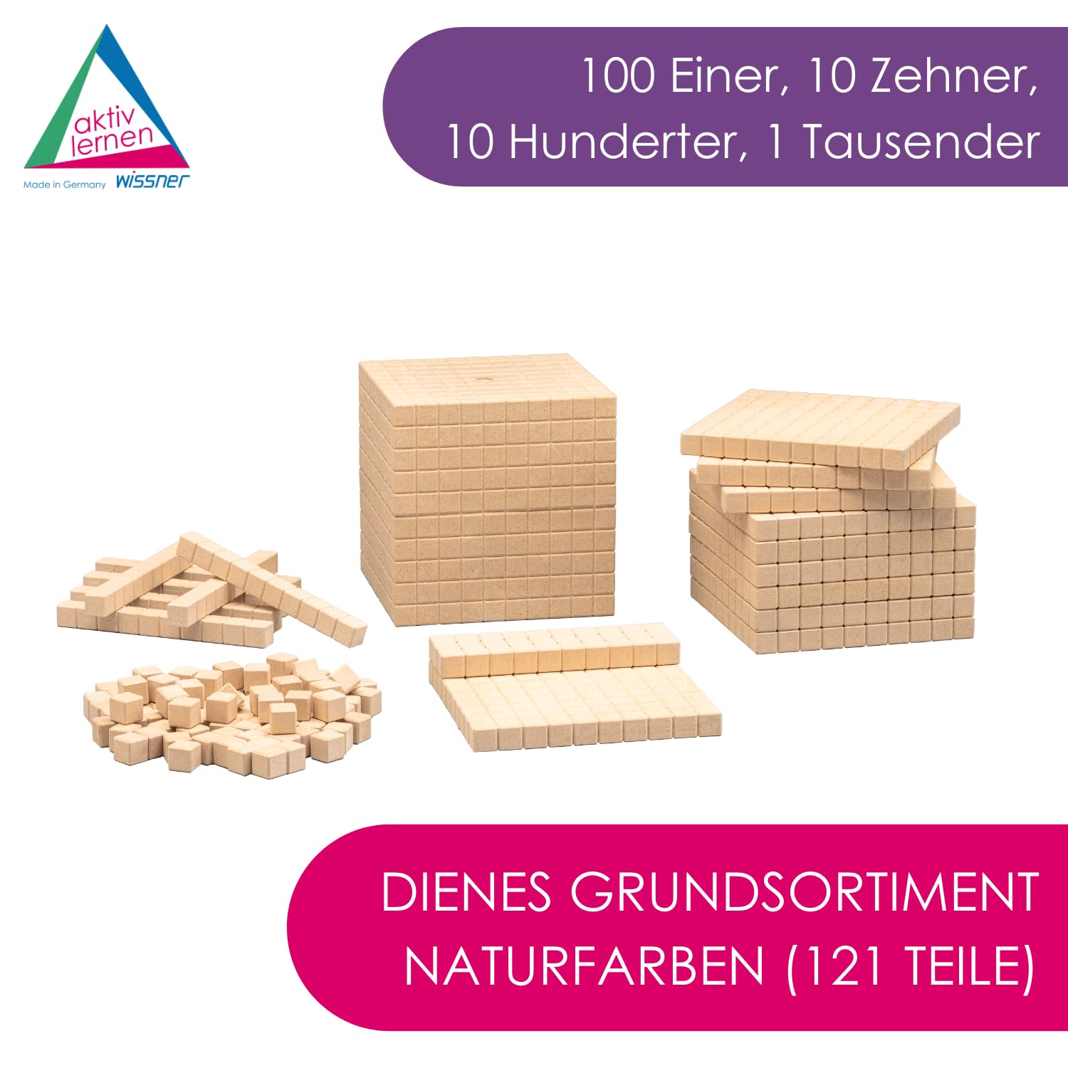 Wissner Decimal Dice Math Cubes, Base 10 Blocks of 21 School Quality – Bild 2