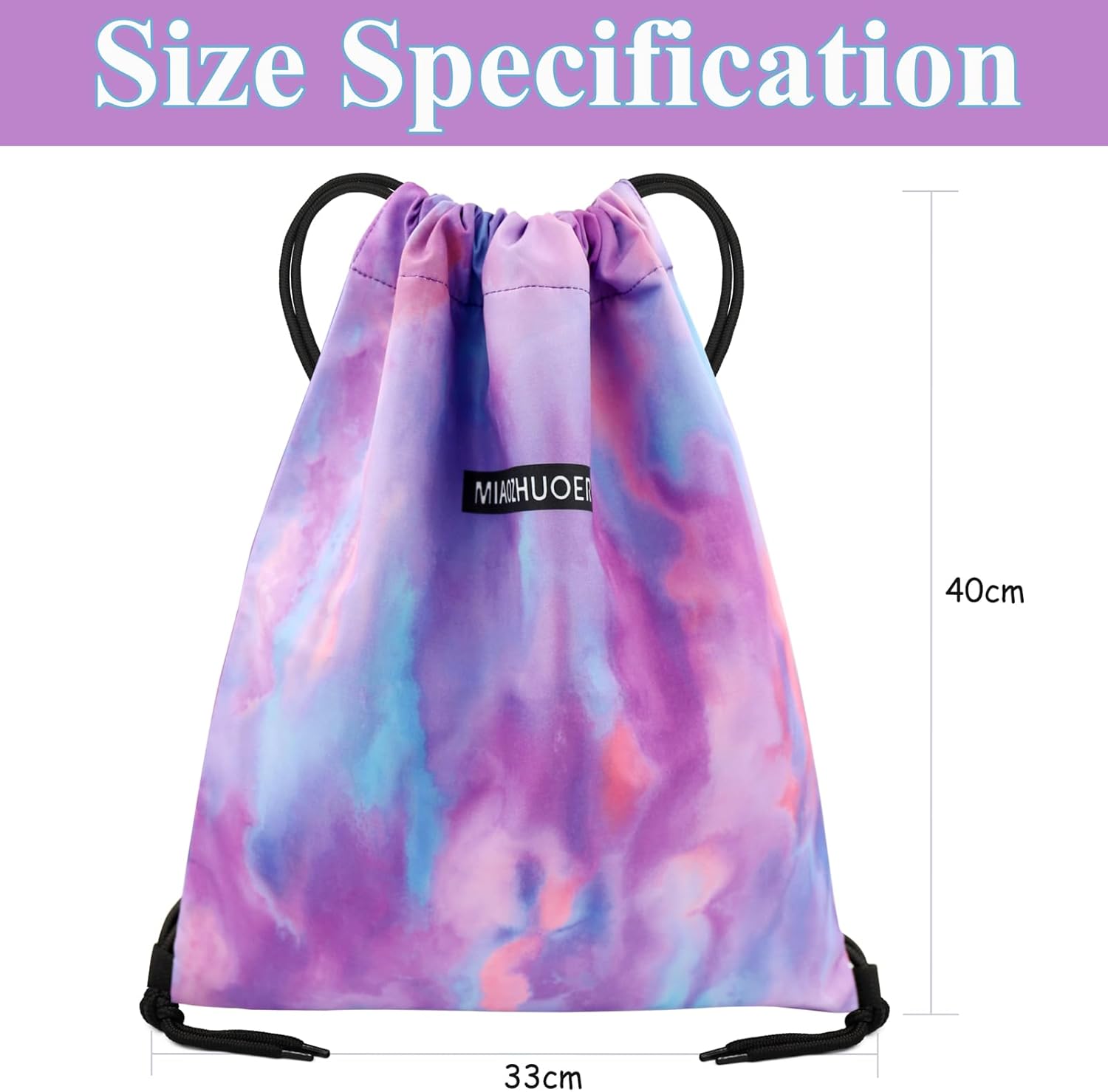 Gym Bag with Drawstring, Drawstring Bag, Sports Backpack, Small Gym Bag, Foldable, Drawstring Gym Bag, Sports Bag, Daypack with Zip, Inner Pocket for Women – Bild 7