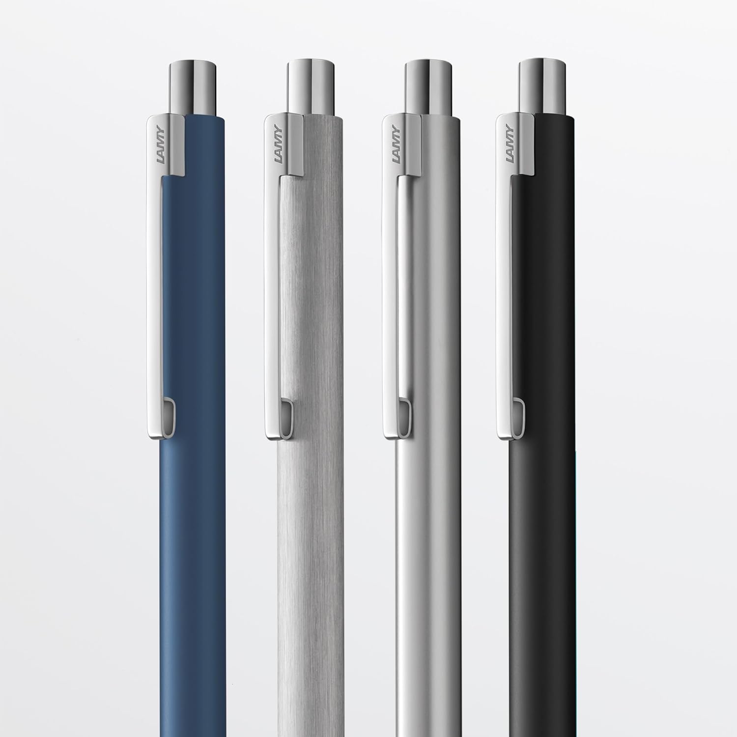 Lamy econ 240 Ballpoint Pen Stainless Steel in Matt Black and Striking Curved Clip Including Large Refill M 16 Black Line Width M – Bild 5