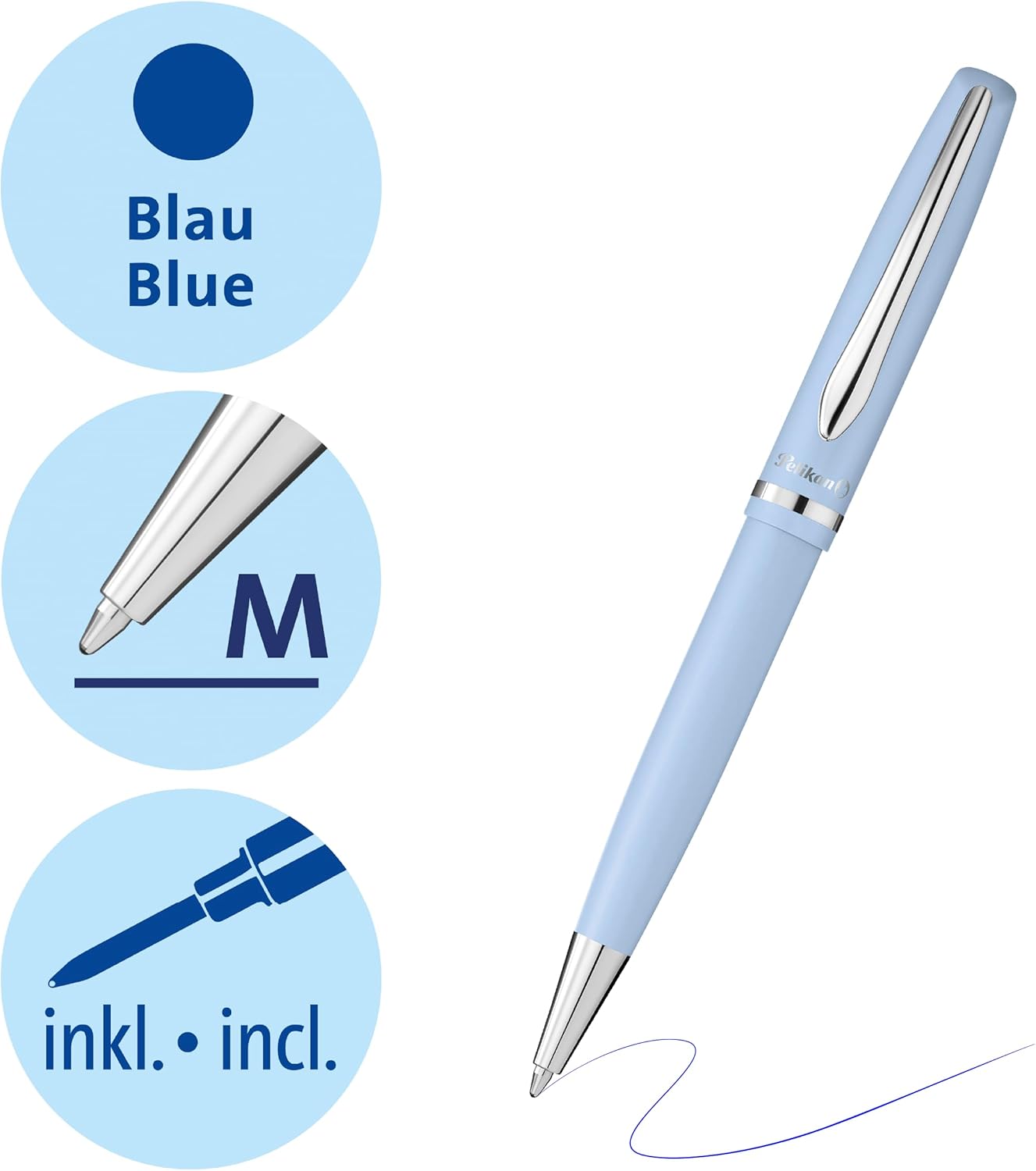 Pelikan 811101 Jazz Elegance Writing Instrument Set, 1 Ballpoint Pen and 1 Fountain Pen, Pearl White, pastel – Bild 3