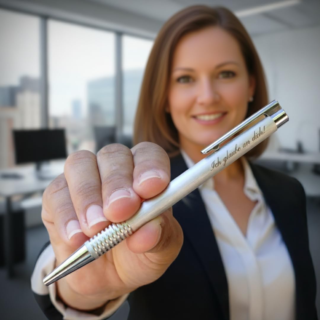 Lamy Logo Ballpoint Pen Model 206 Including Laser Engraving Brushed Stainless Steel - – Bild 6