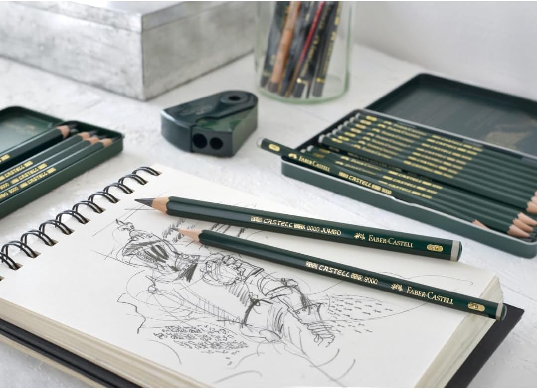 FABER-CASTELL 119063 Set of 6 Castell 9000 Graphite Pencils in Case, Green – Bild 6