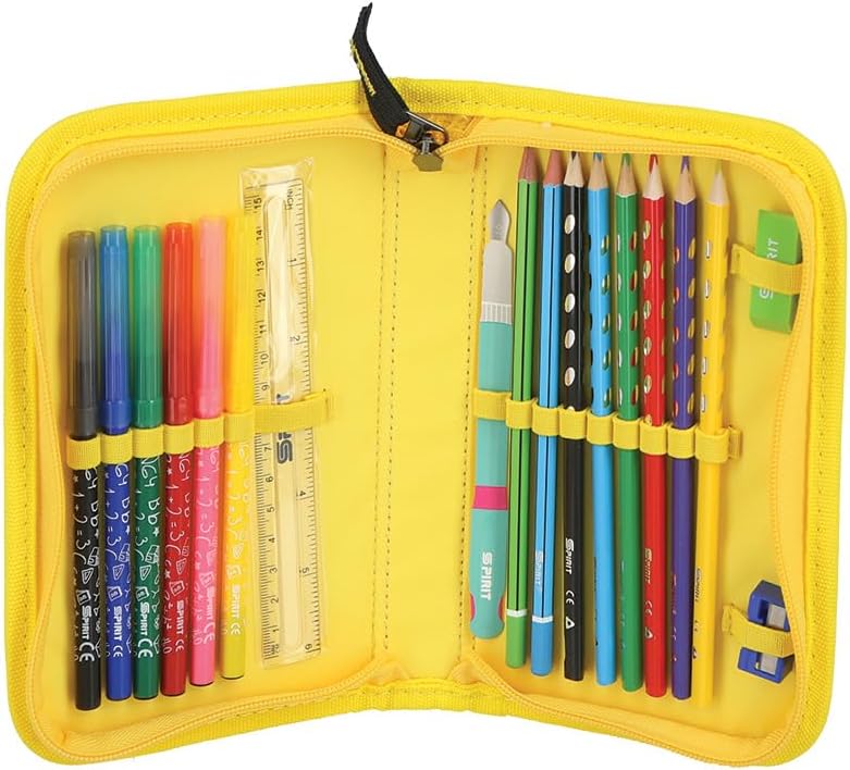 itenga Primary School Satchel Set – School Bag Set 5 Pieces for Boys and Girls with Pencil Case Gym Bag Neck Pouch, Racer, Classic – Bild 8