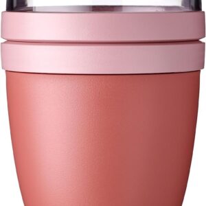 Mepal – Lunchpot Ellipse – Praktischer Joghurtbecher & Müslibecher – Unterteilung für Joghurt & Müsli – Geeignet für Gefrierschrank, Mikrowelle & Spülmaschine – 500 ml + 200 ml – Vivid Mauve