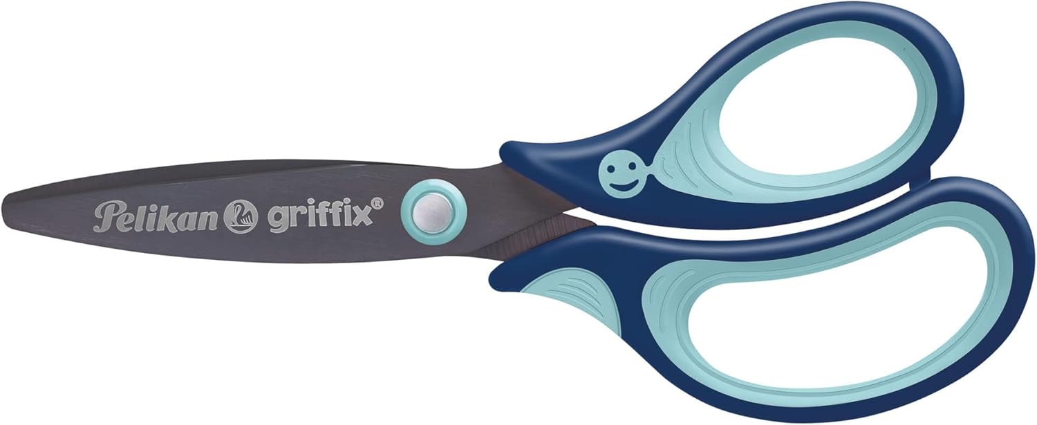 Pelikan 819145 griffix® School Scissors with Rounded Blades for Right-Handed Children, Blue, Pack of 1