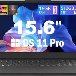 Azeyou Laptop with 15.6 Inch FHD, Ryzen 3 3200U Processor Notebook, 16GB RAM, 512GB SSD, Radeon Vega 3 Processor Graphics, USB & Type C, 5G WiFi, OS 11 Pro Portable Laptop