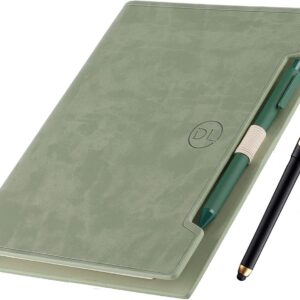 Holderzwu Classic Leather Notebook, Refillable Notebook with Lined Pages, Personal Diary, Gifts, A5 Business Diary with Pockets/Pen Holder, 100 GSM Paper, 160 Pages (Green)