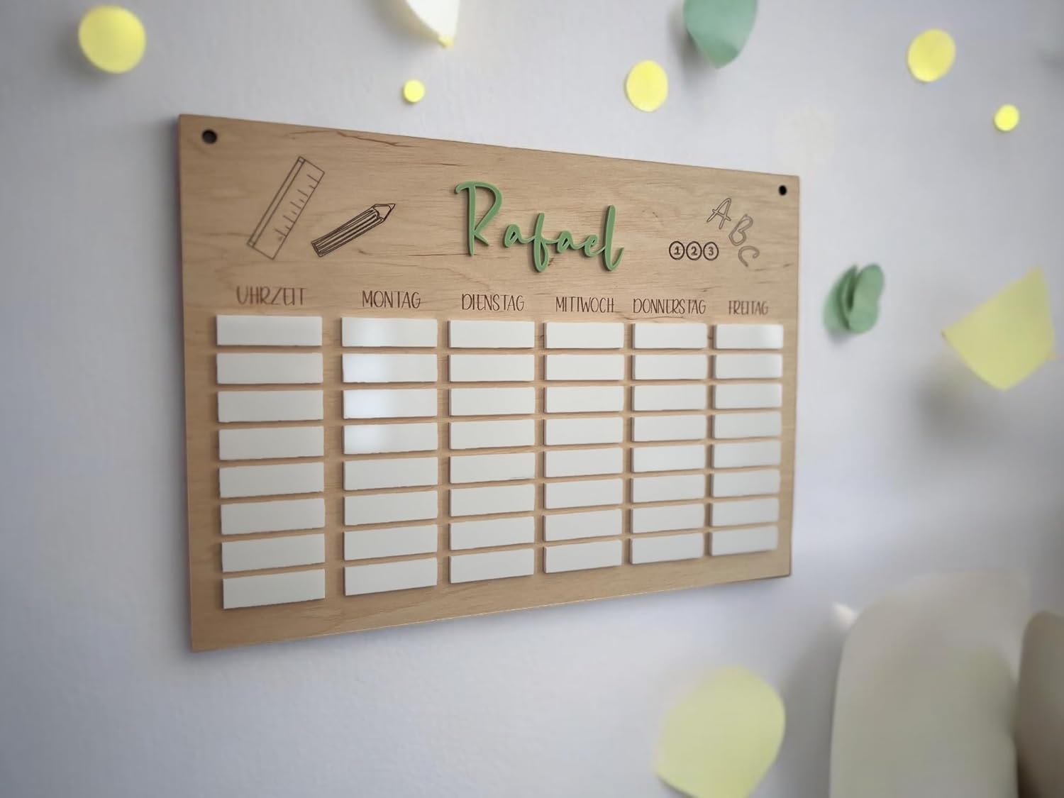 Timetable Wipe Clean Wooden Timetable Personalised Timetable School Gift School Child School Supplies