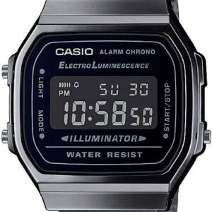 Casio – Vintage Watch A168WEGG-1BEF – Unisex Watch – Splash Proof – Digital – with Steel Strap – Black