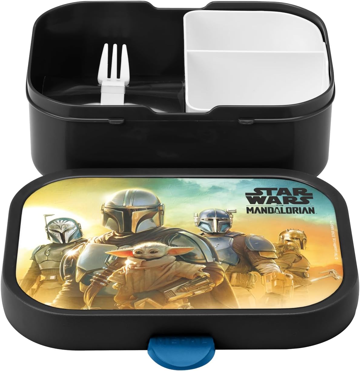 Mepal - Campus Lunch Box - Bento Lunch Box for Children - Lunch Box with Bento Compartment and Fork - Meal Prep Box with Clip Closure - BPA Free & Dishwasher Safe - 750 ml - Star Wars – Bild 4