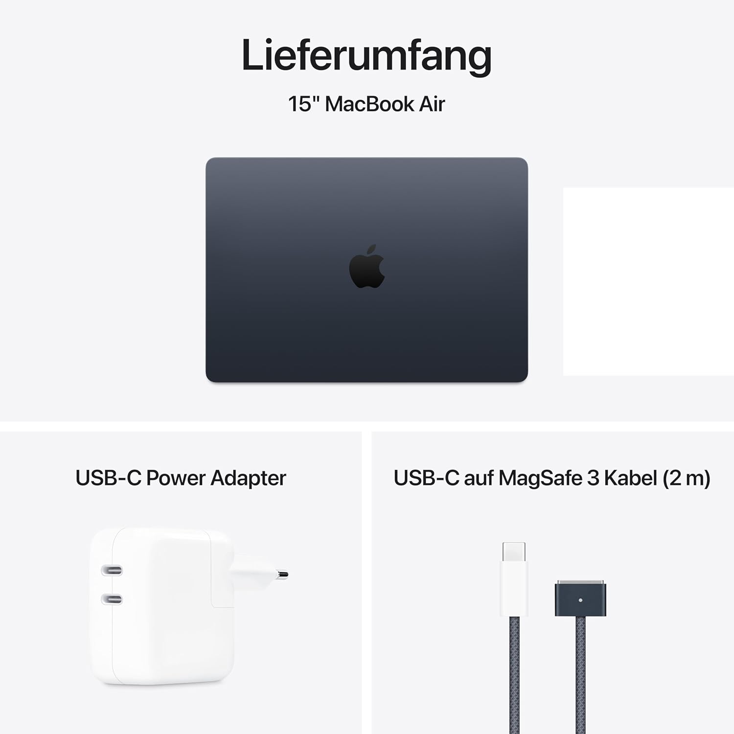 Apple MacBook Air (15 inch, Apple M4 Chip with 10-Core CPU and 10-Core GPU, 16GB Shared Memory, 256GB) - Midnight – Bild 6