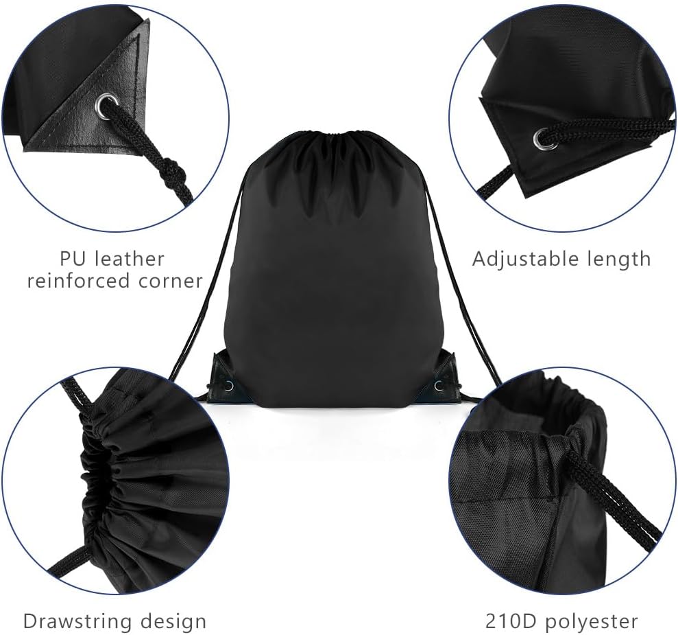 flintronic Drawstring Bag, PE Bag Drawstring Gym Bag, Large Capacity Drawstring Sports Bag, Waterproof Swimming Bag, Drawstring Backpack for Sports, Beach, Travel, Gym - Unisex – Bild 3