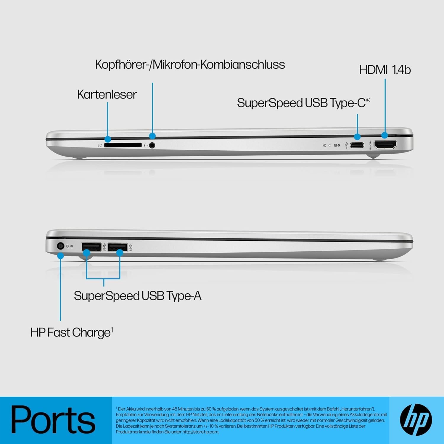 HP 1 15s-fq3215ng 15.6 Inch 1920 x 1080 Pixels, Intel Celeron N4500, 4GB, 128GB SSD, Windows 11 Home in S Mode – Bild 5