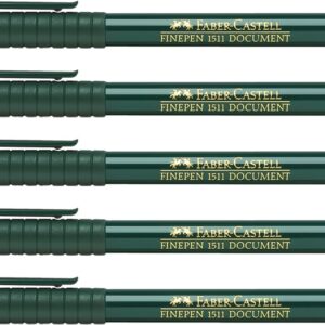 Faber-Castell 205003 Fibre-Tip Finepen 151199 0.4 mm, Black, Pack of 5