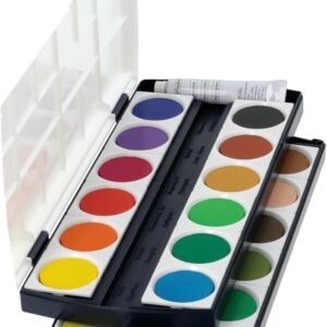 Herlitz 10199933 School Paint BZW. Paint Box – 24 Colours with Opaque White