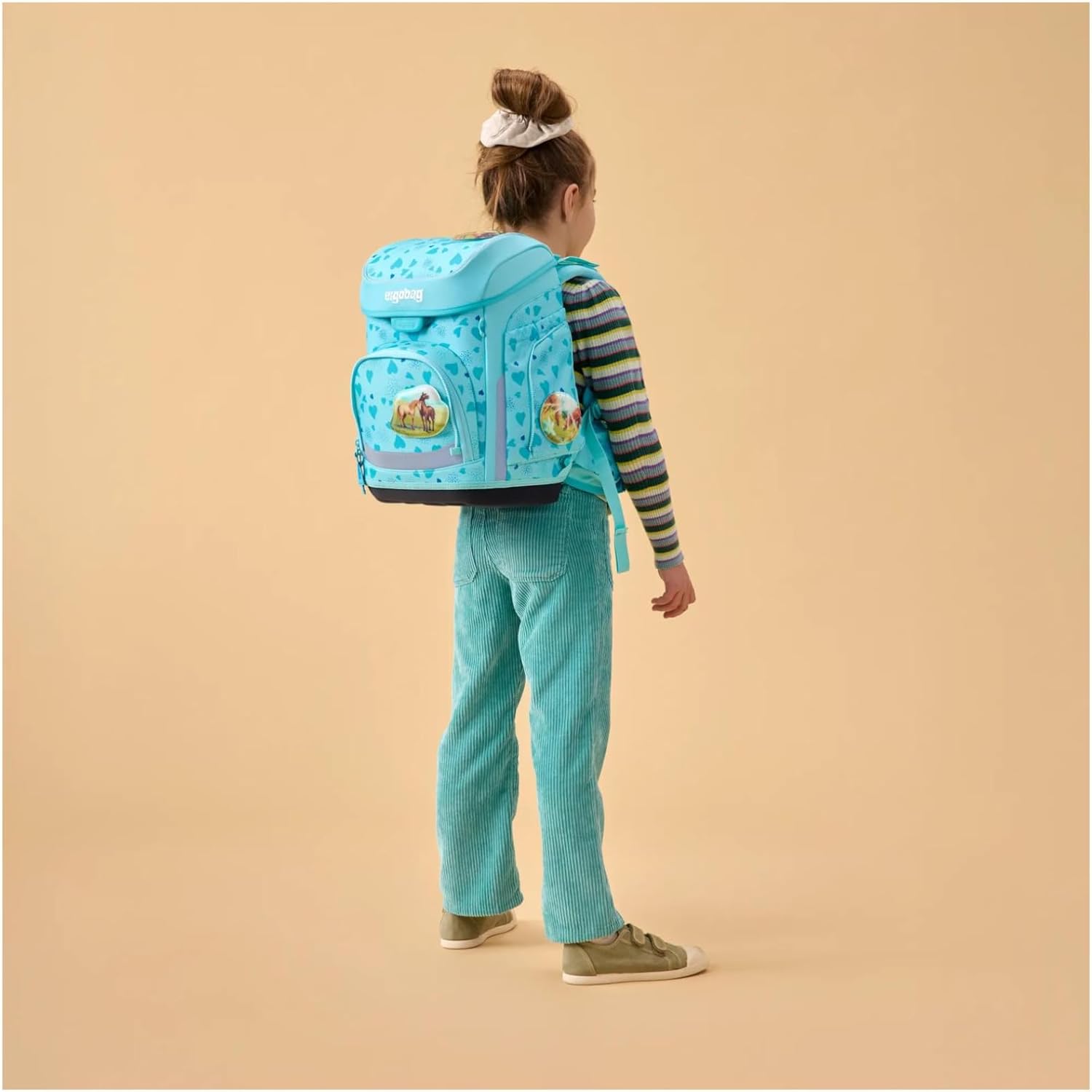ergobag Cubo Set Ergonomic School Bag Classic 5-Piece 1st Class Primary School, Riding Bear Dream - Turquoise, Unit size, School bag set – Bild 7