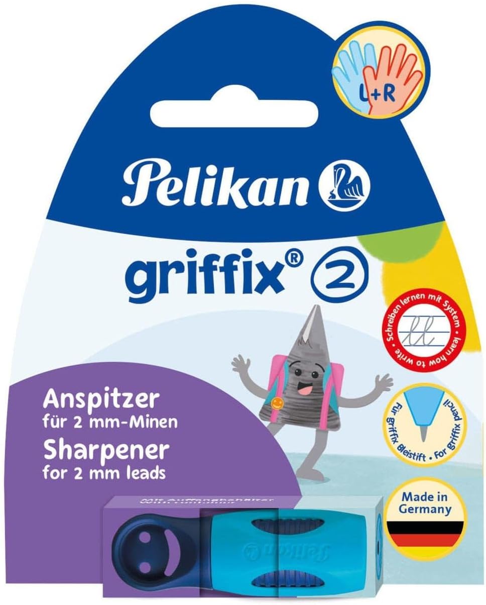 Pelikan griffix Pencil Sharpener with Collection Tray for 2mm Leads - Ocean Blue (Pack of 1)