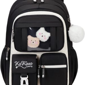 DivingBirds School Backpack Girls 2-5 Class, 22L Children’s Backpack Girls Lightweight Breathable Back Padding Padded Shoulder Straps Chest Strap School Bag Children School Backpack 7-10 Years