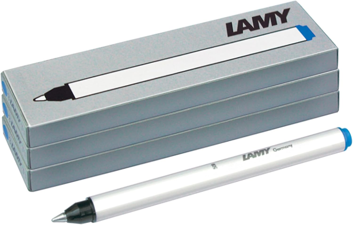 LAMY T11 Rollerball Pen Cartridges Set of 3 with Large Ink Supply and Stainless Steel Tip in Blue (Erasable) for Cartridge Roller Ball Model 311 Lamy Balloon - 9 Refills