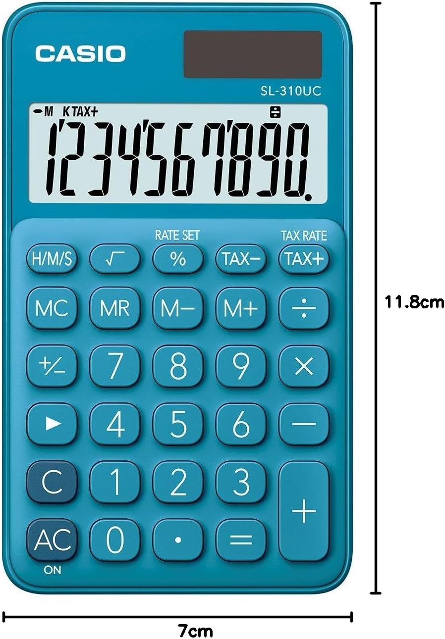 Casio SL-310UC-BU Calculator, 10 Digits, Blue – Bild 7