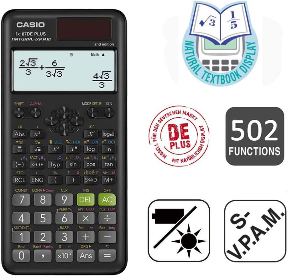 Casio scientific and technical school calculator, FX-87DEPLUS-2 – Bild 4