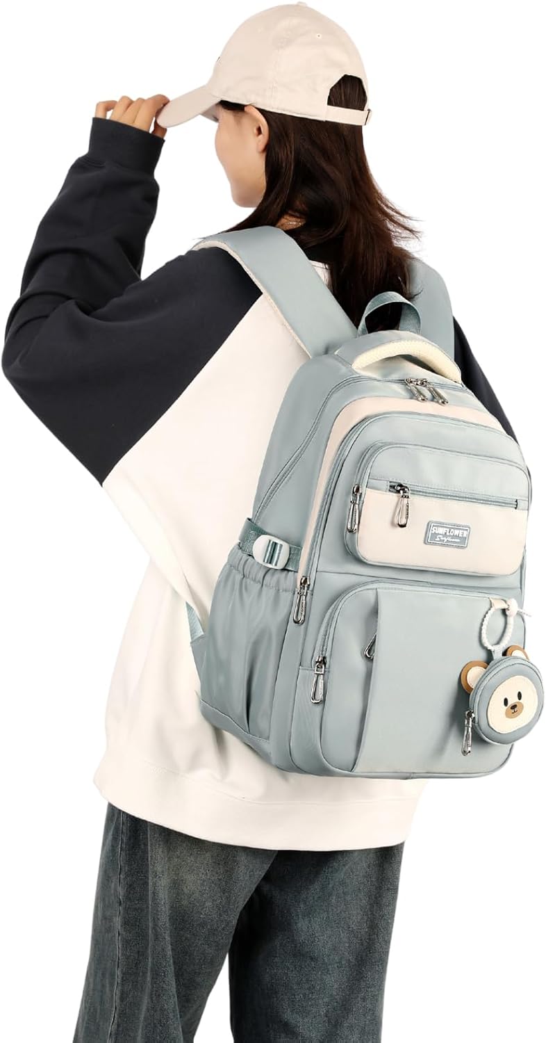 Travistar School Backpack Teenager Boys Girls School Bag Cute Waterproof School Backpack Women Men School Bag Laptop Bag Backpack Nylon, K011-Blue, Daypack Backpacks – Bild 2