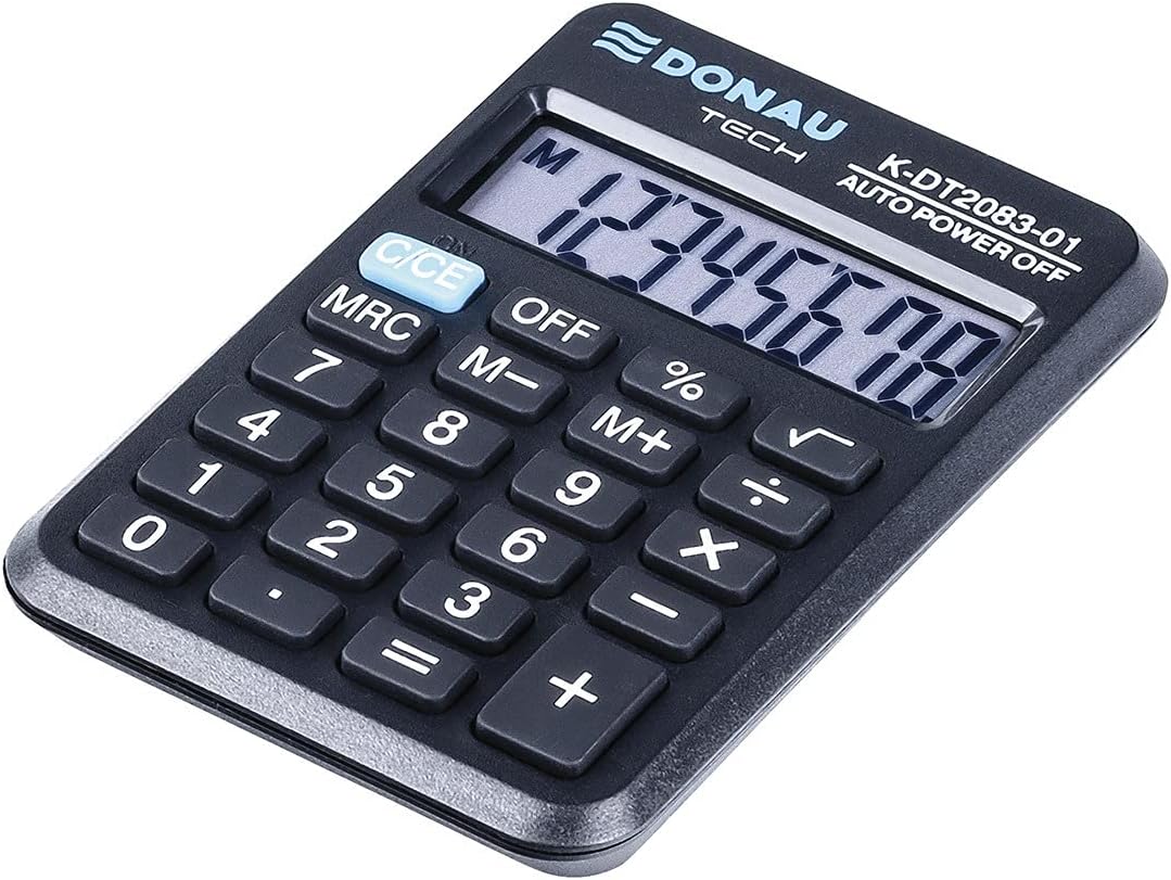 DONAU Tech Calculator / 8-Digit Root Function / 8.9 x 5.6 x 1.1 cm / Black / Calculator with 8-Digit Display / Battery Operated / Compact Design – Bild 2