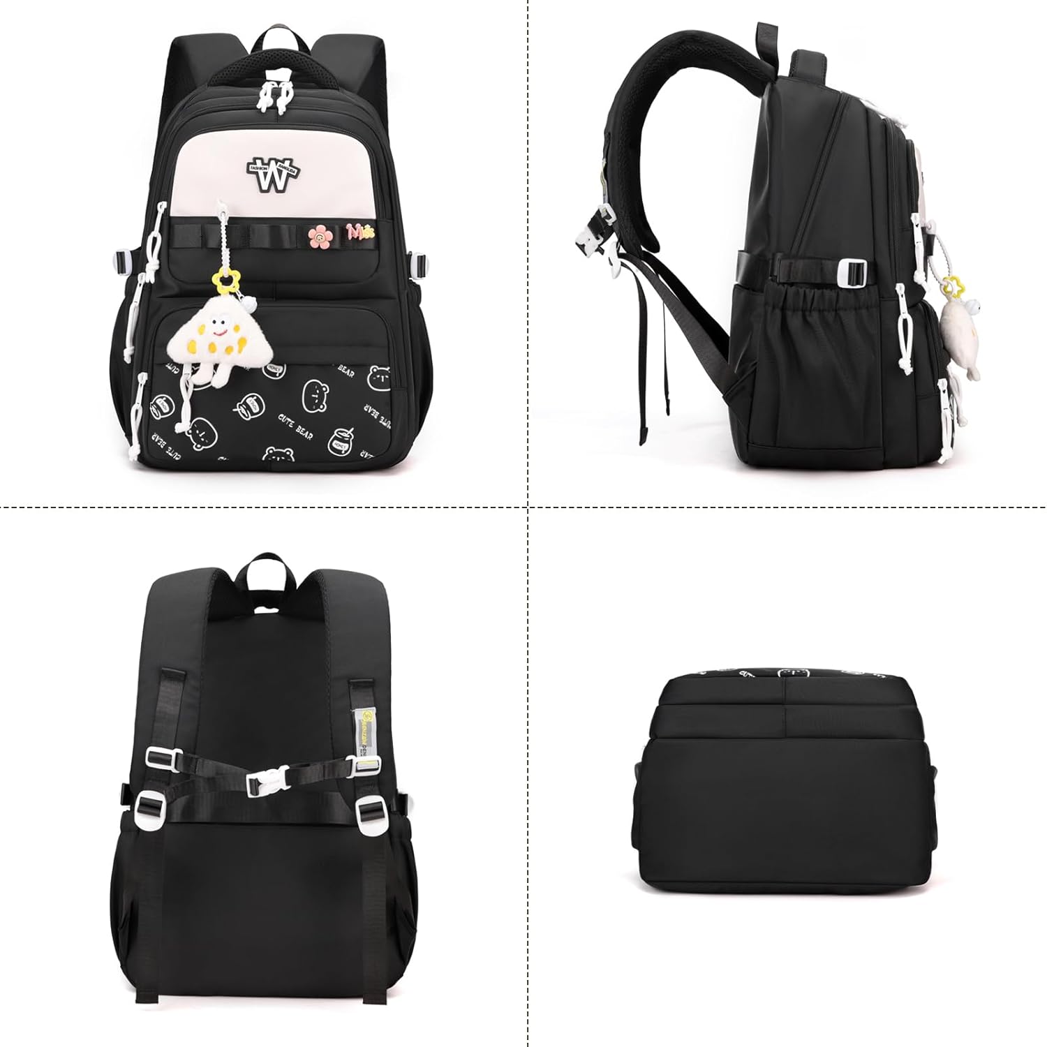 JANSBEN School Bag Girls Boys School Bag Teenager School Backpack School Backpacks Satchel Daypack for School Sports Bag Height Adjustable Many Compartments Laptop Compartment School Bags for Girls – Bild 6