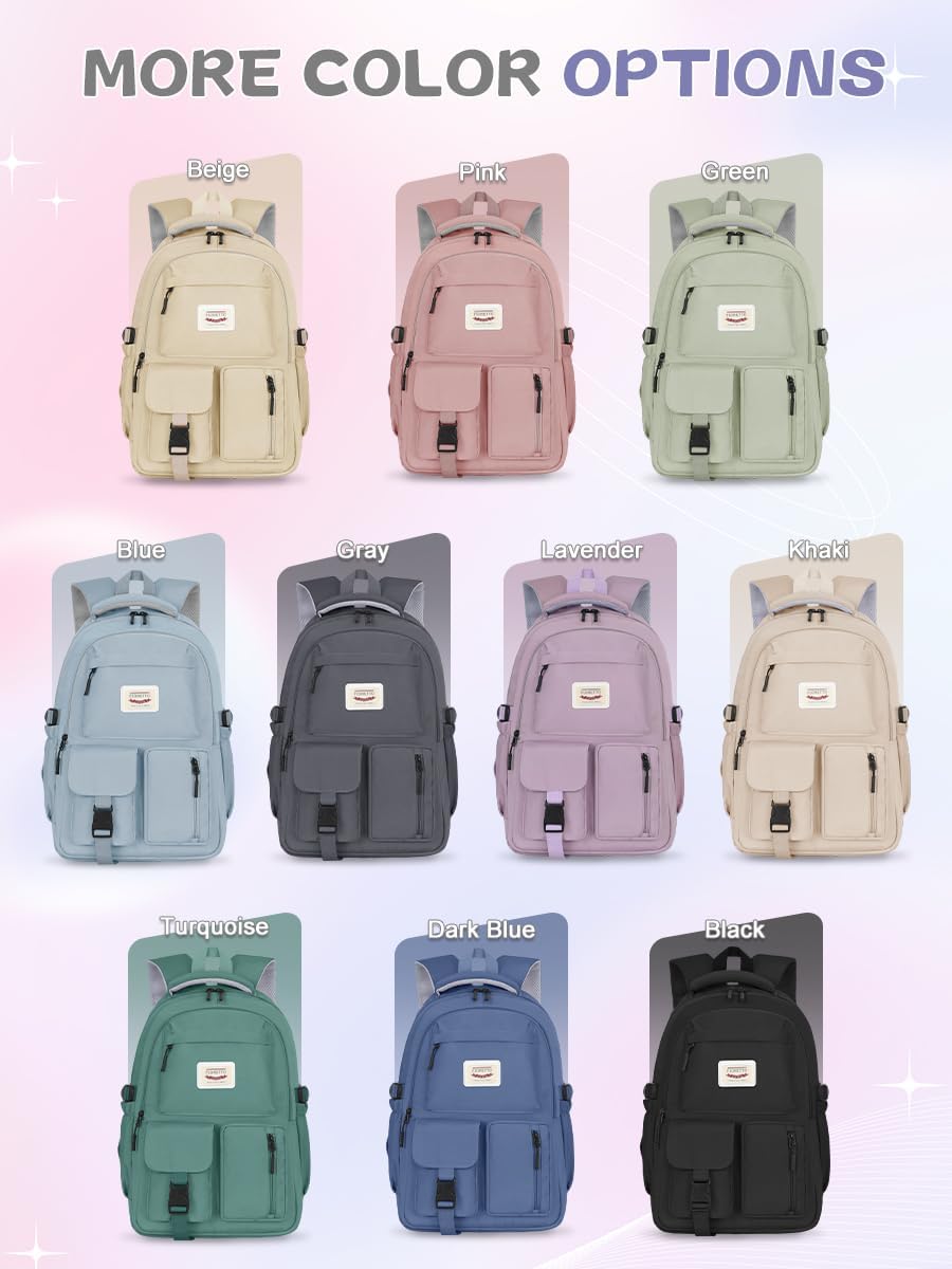 FIORETTO School Backpack Teenager Girls Women School Bag School Bag Backpack School 14 Inch Laptop Compartment Water-Repellent & Lightweight, A-purple, M, Rucksack Backpacks – Bild 8
