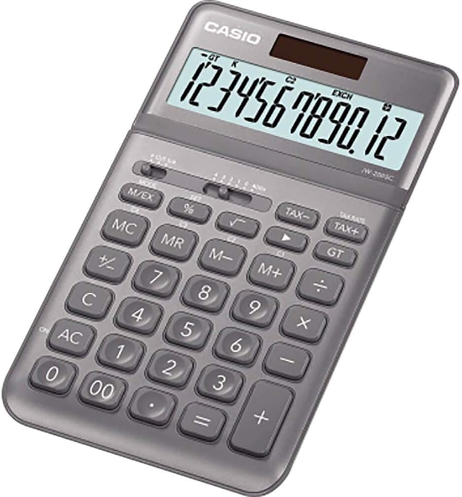 Casio JW 200 SC GY Grey Desk Calculator