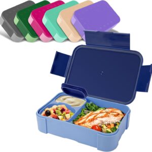 Children’s Lunch Box with Compartments, 900 ml Leak-proof Lunch Box, Travel Lunch Box, Lunch Box, Lunch Box, Suitable for School, Picnic, Microwave/Dishwasher Safe (Blue)