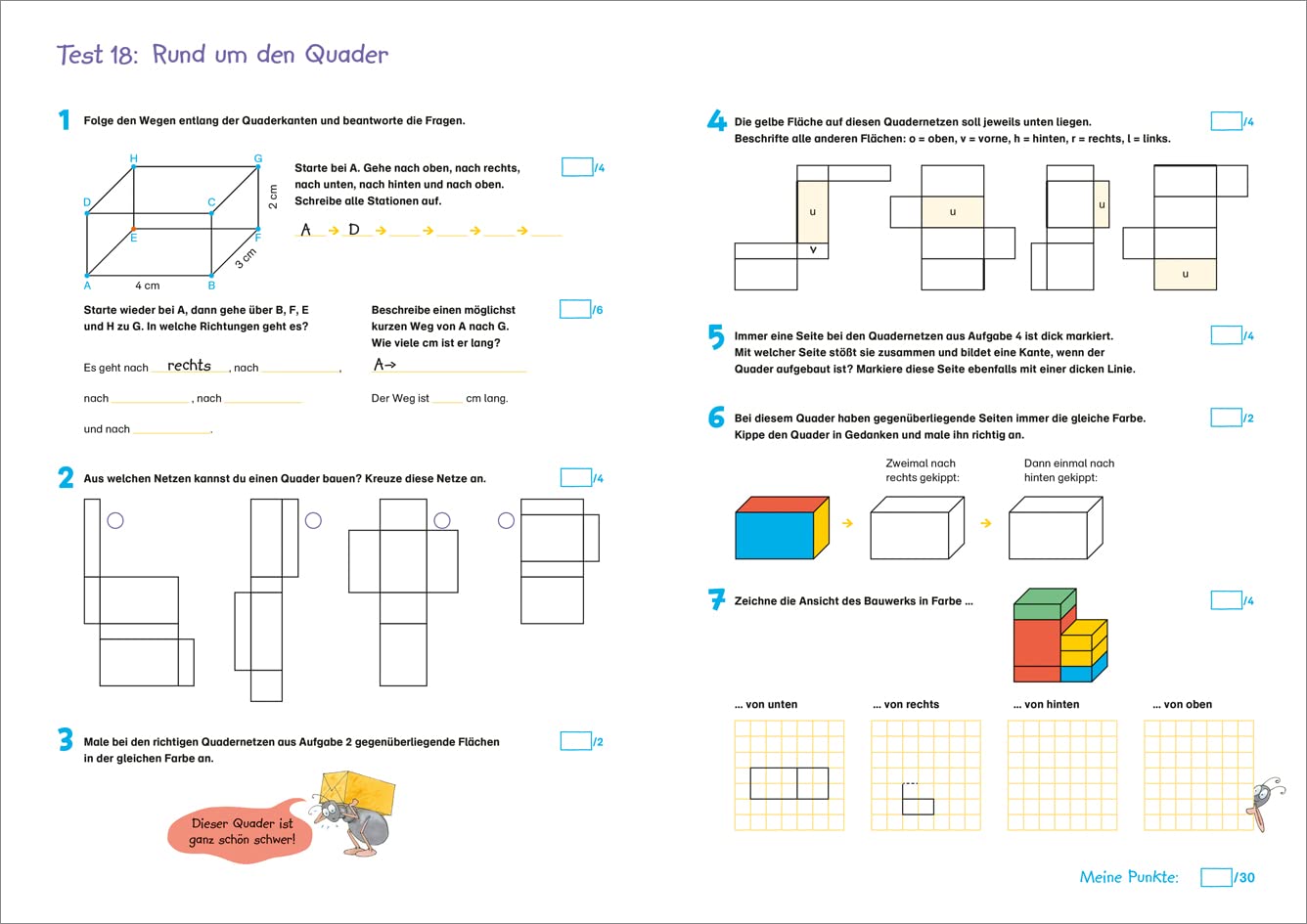 Fit für Mathe 4. Klasse. Mein Testheft / Fit für die Schule / 20 Tests zum Mathe-Lernstoff / Wie echte Klassenarbeiten: Wissen testen im Zahlenraum ... Geometrie (Fit für die Schule Mein Testheft) – Bild 4