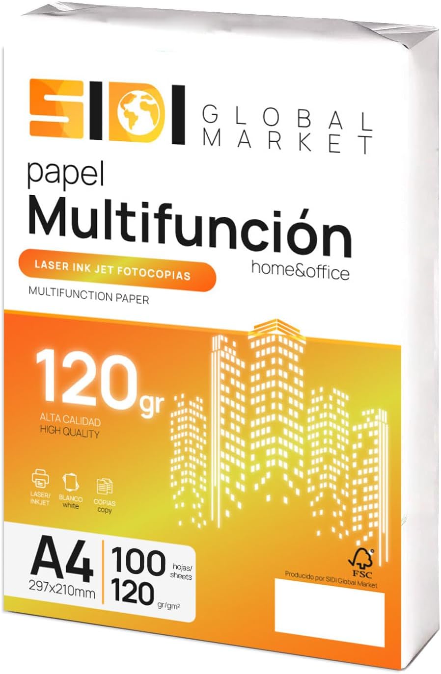 A4 Paper 120g Printer Paper A4 Pack for School, Work or Home Use, A4 Sheets for Copier and Multipurpose, A4 Paper Extra White - SIDI (100 h, 120 g)