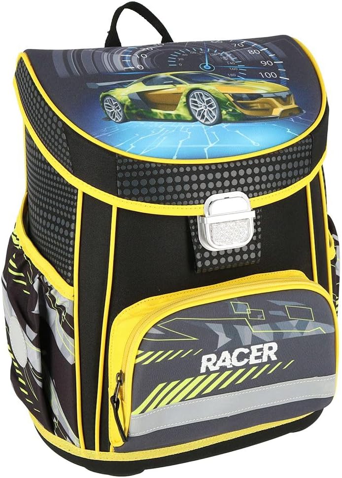 itenga Primary School Satchel Set – School Bag Set 5 Pieces for Boys and Girls with Pencil Case Gym Bag Neck Pouch, Racer, Classic – Bild 2