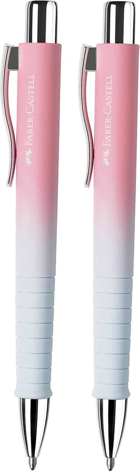 Faber-Castell 205216 Poly Ball Sunset Ballpoint Pen with Replaceable XB Refill, Permanent (Pack of 2)
