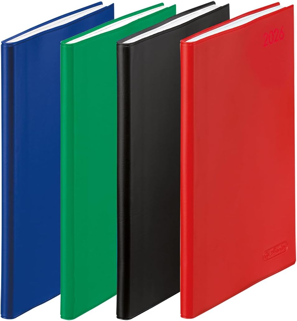 Herlitz Pocket Diary A7 Foil 2026, 1 Week on 2 Pages, 144 Pages, 1 Piece