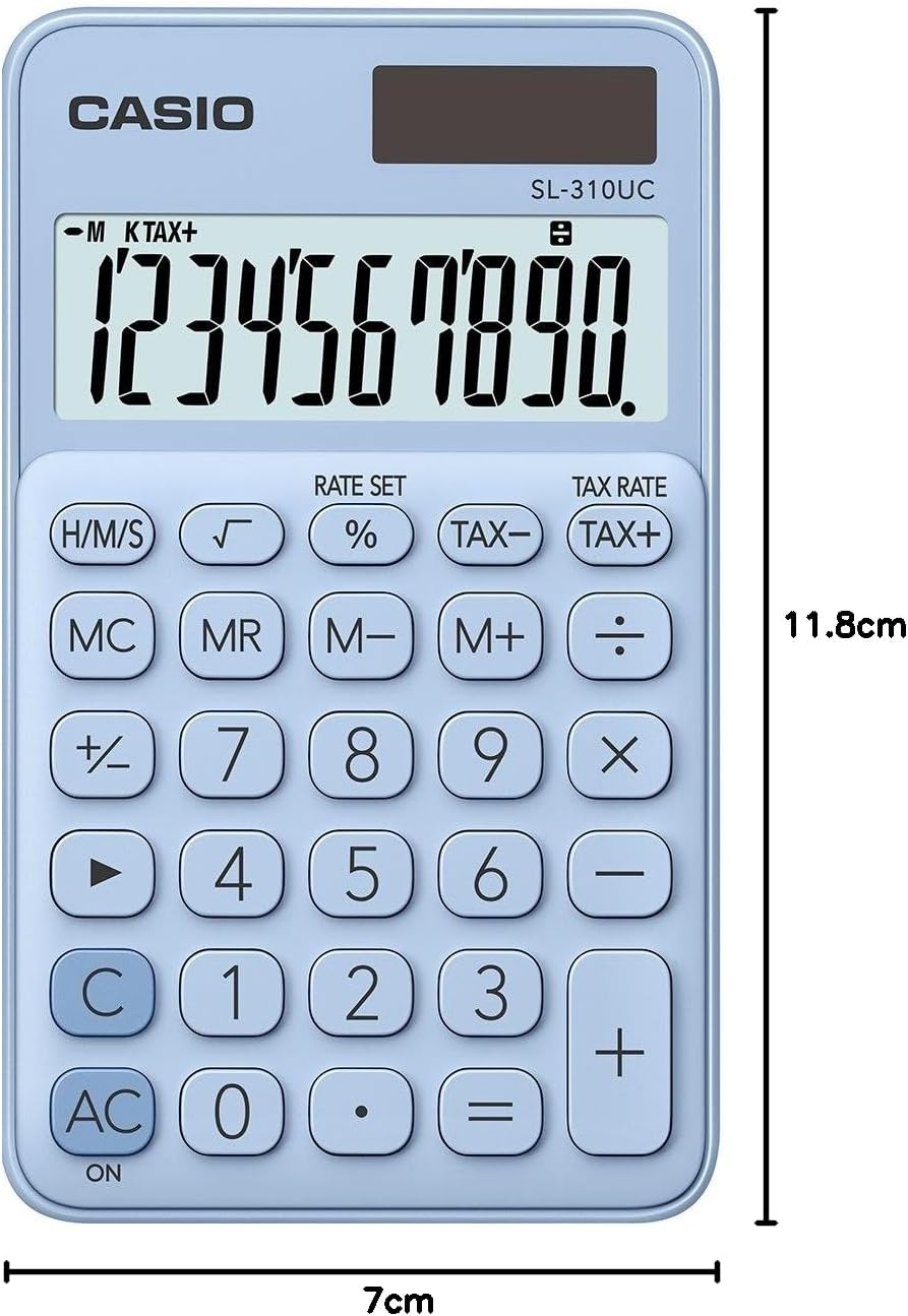 Casio SL-310UC-BU Calculator, 10 Digits, Blue – Bild 3