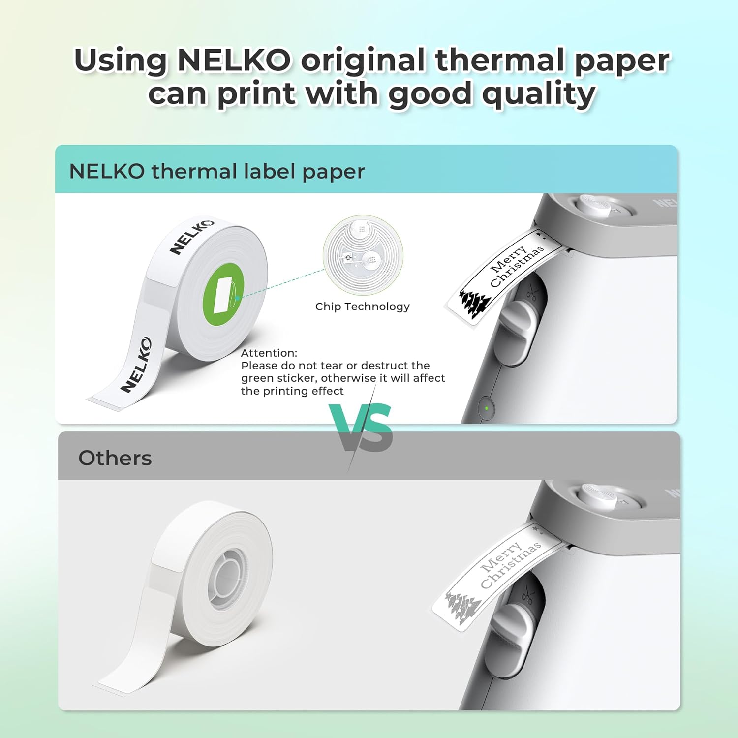 Nelko Label Printer with Tape, Portable Bluetooth Label Printer P21, Wireless, Built-in Cutter, Mini Label Printer with Templates for Organisation, Storage, Office and Home, White – Bild 8