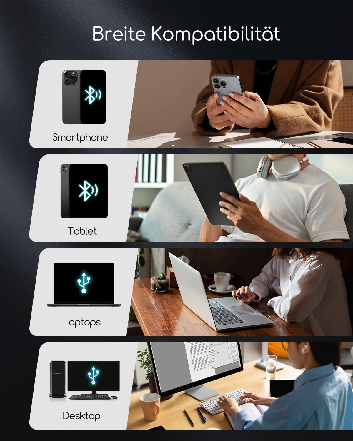 TATTMUSE Thermal Printer A4, 300DPI Bluetooth Mobile Printer, Bills, Receipt Printer, Learning, Portable Printer Compatible with Phone, Laptop, Monochrome Travel Printer, Thermal Paper Only, Black – Bild 5