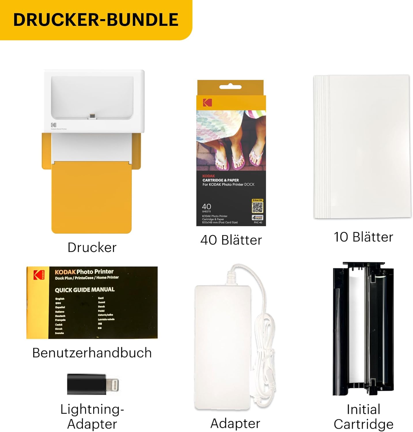 KODAK Dock Plus 4Pass Photo Printer (10 x 15 cm) + Pack of 90 Sheets of Photo Paper – Bild 5