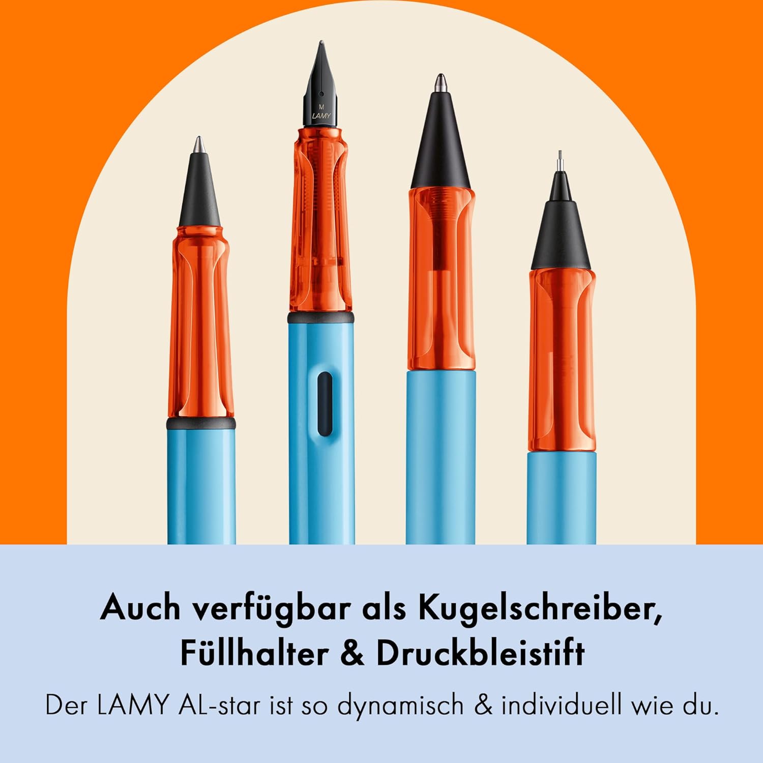 Lamy AL-star Denim Rollerball Pen - Lightweight Pen with Transparent, Ergonomic Handle & Line Width M - Aluminium Housing - with Rollerball Refill M 63 Line Width M in Black – Bild 5